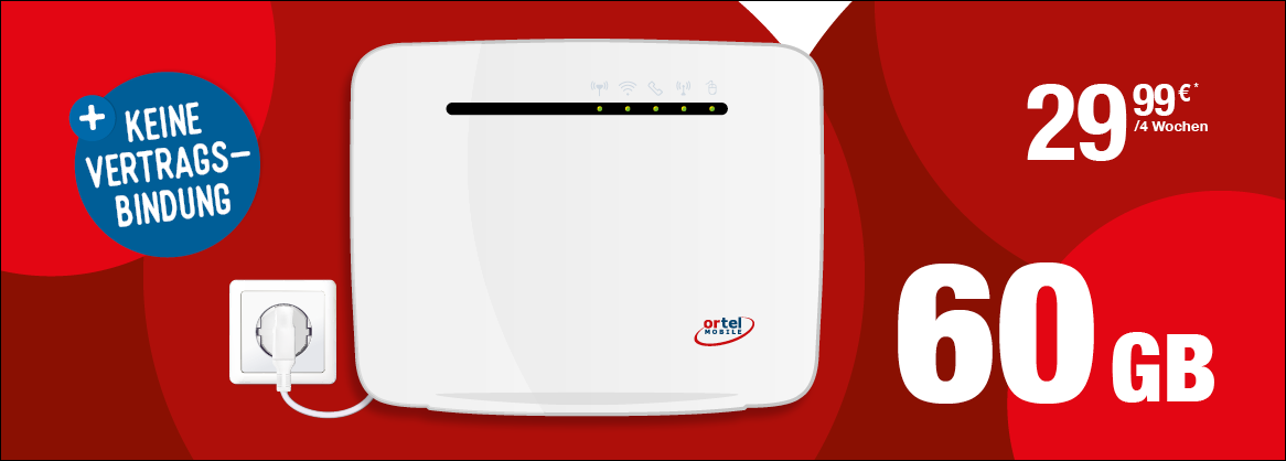 Ortel Mobile Internet Fur Zuhause 60 Gb Lte Wlan Router