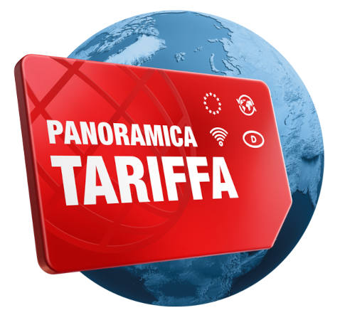Globe, con davanti un pannello rosso con la dicitura “Panoramica tariffa”.