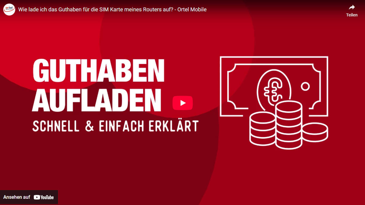 Screenshot: Youtube-Video "Guthaben aufladen" (deutsch/german)